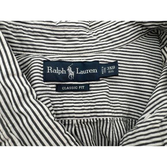 Ralph Lauren Mens Size 3XB Shirt Classic Fit Striped Short Sleeve Preppy… - Picture 10 of 13